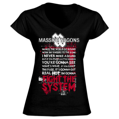 Fight The System Design - GD78 Softstyle® Ladies' V-Neck T-Shirt Thumbnail