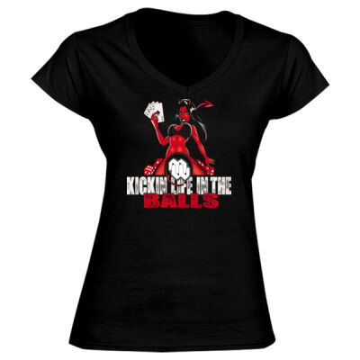 Kick Life Design - GD78 Softstyle® Ladies' V-Neck T-Shirt Thumbnail