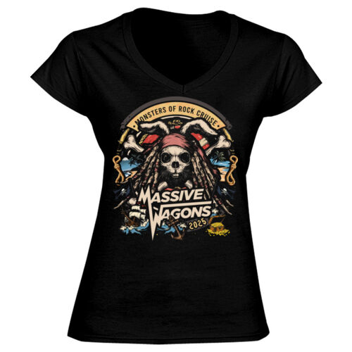 Monsters Of Rock Cruise 2025 - GD78 Softstyle® Ladies' V-Neck T-Shirt Thumbnail
